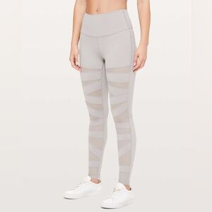 Lululemon Wunder Under Pant High Rise Tech Mesh 28” Dark Chrome Sz. 4